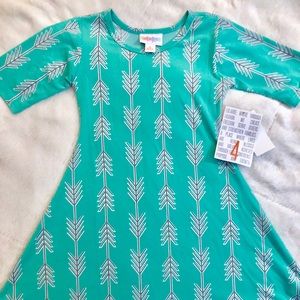 Lularoe Kids Adeline Size 4 Dress NWT Arrows